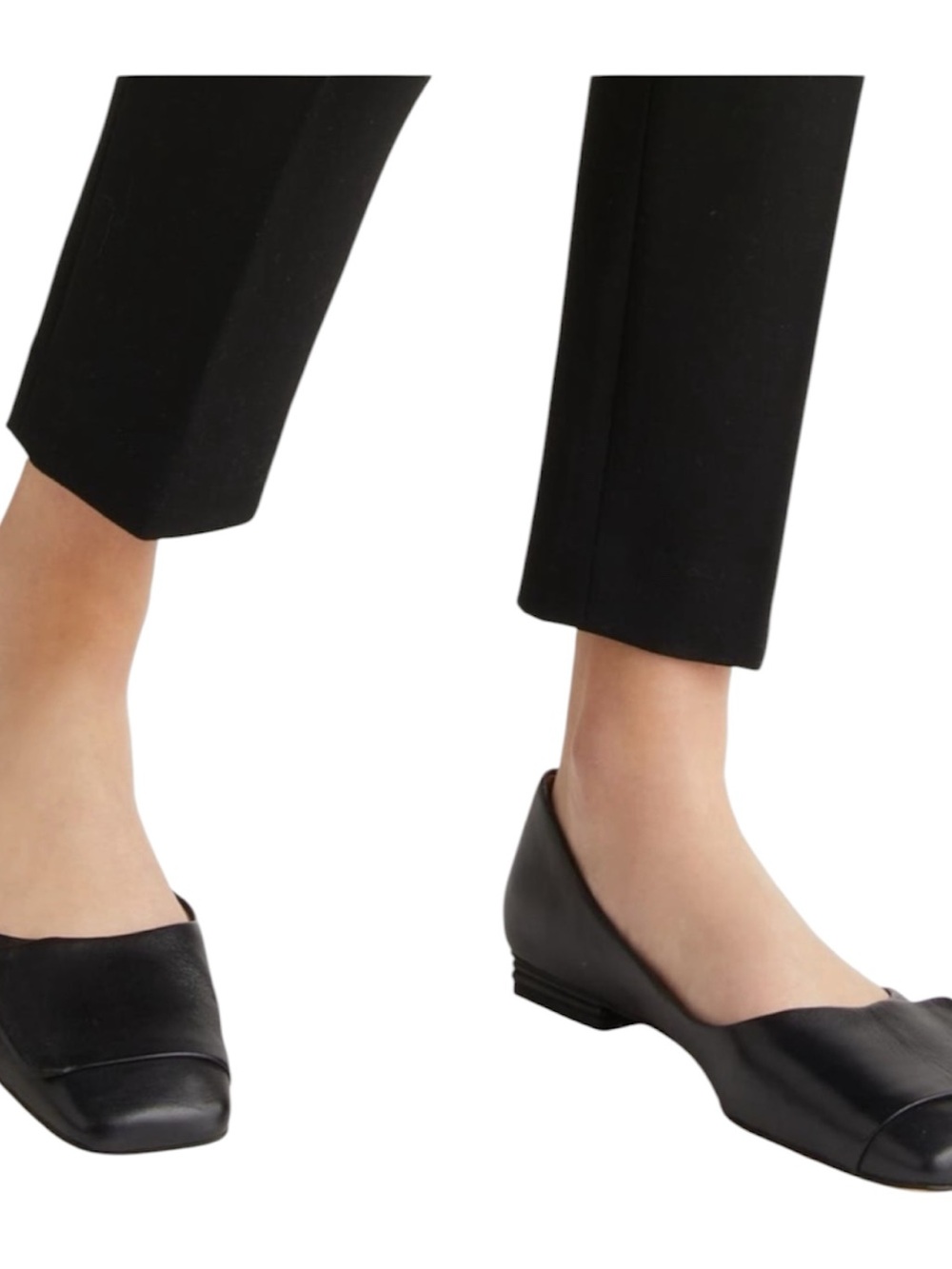 SARTO by Franco Sarto Tracey Black Leather Slip On Square Toe Flats Size 6